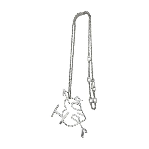 'I Love Dior' Silver Heart Necklace - Picture 2 of 3